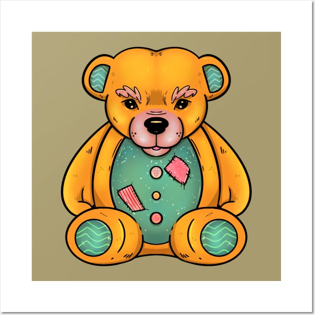 Tough Teddy Bear Wall Art by TaliDe